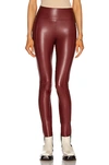 Wolford Jo Faux Leather And Jersey Leggings In Currant