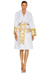Versace Baroque Print Bathrobe White In White