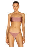 Jade Swim Muse Scoop Terry Bikini Top In Mauve Sheen