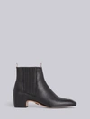 THOM BROWNE BLACK PEBBLED CALFSKIN BLOCK HEEL CHELSEA BOOT,MFB167A0625714775470