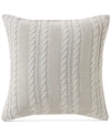 Victoria Classics Dublin Cable Knit Cotton Decorative Pillow, 18" X 18" In Ivory