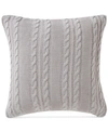 Victoria Classics Dublin Cable Knit Cotton Decorative Pillow, 18" X 18" In Grey