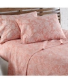 Southshore Fine Linens Perfect Paisley Printed Sheet Set In Coral