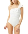 CARMEN MARC VALVO RUCHED ONE-SHOULDER ONE PIECE SWIMSUIT