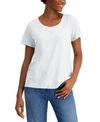 Eileen Fisher Scoop-neck Organic Cotton T-shirt In Clwtr
