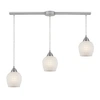 Elk Lighting Fusion 3-light Linear Pendant White In Satin Nickel In Silver