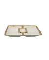 Classic Touch Porcelain Chip N Dip Bowl With Border In White