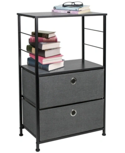 Sorbus Nightstand 2-drawers Shelf Storage In Black