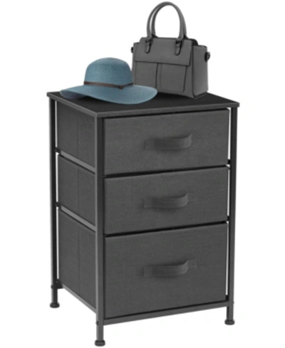 Sorbus Nightstand With 3 Drawers In Black