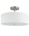 Dainolite 3 Light Incandescent Semi Flush Mount In White