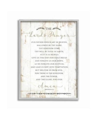 Stupell Industries The Lords Prayer Our Father Rustic Distressed White Wood Look, 11" L X 14" H In Multi