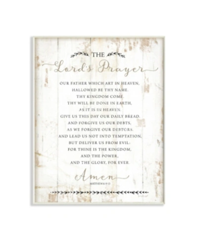 Stupell Industries The Lords Prayer Our Father Rustic Distressed White Wood Look, 10" L X 15" H In Multi