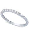 Macy's Diamond Stackable Beaded Band (1/8 Ct. T.w.) In White Gold