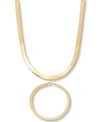 Macy's Men's 2-pc. Set Herringbone Chain Necklace & Matching Bracelet In 14k Gold-plated Sterling Silver &â In Gold Over Silver