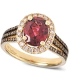 Le Vian Raspberry Rhodolite (2 Ct. T.w.) And Diamond (5/8 Ct. T.w.) Ring In 14k Rose Gold In Garnet