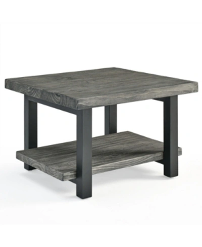 Alaterre Furniture Pomona Metal And Reclaimed Wood Square Coffee Table In Grey