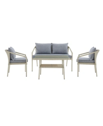 Alaterre Furniture Windham All-weather Wicker Outdoor Conversation Set With Cocktail Table Set In Grey