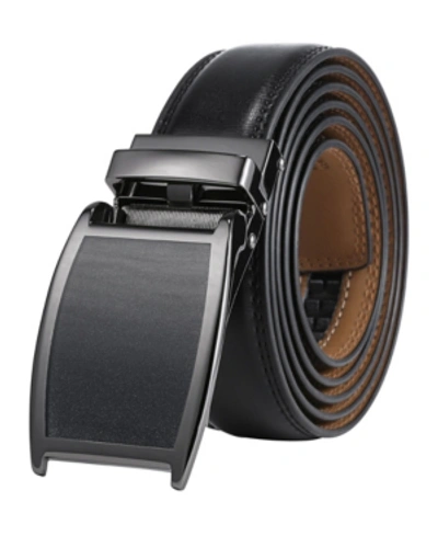Mio Marino Men's Linxx Designer Ratchet Leather Belt In Black