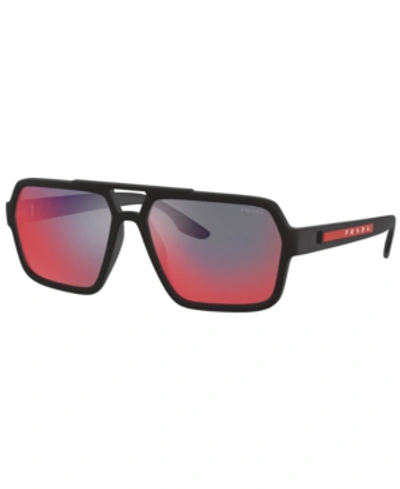 Prada Men's Sunglasses, Ps 01xs In Black Rubber