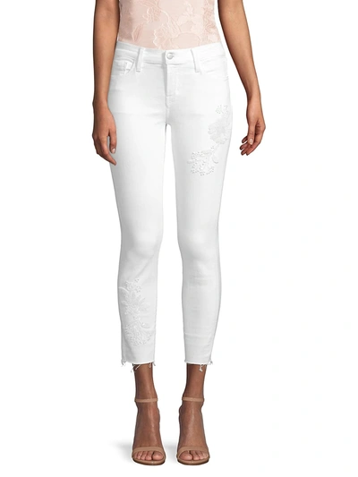 J Brand Women's 835 Mid-rise Embellished Crop Skinny Jeans In Estella