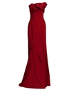 Oscar De La Renta Women's Asymmetric Strapless Gown In Merlot
