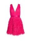 ALICE AND OLIVIA WOMEN'S TEGAN FEATHER PARTY DRESS,0400012306522
