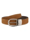 ERMENEGILDO ZEGNA SUEDE STRAP SILVER BUCKLE BELT,400012212308