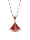 Bvlgari Women's Divas' Dream 18k Rose Gold, Carnelian & Diamond Pendant Necklace