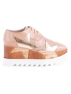 STELLA MCCARTNEY ELYSE METALLIC STAR PLATFORM WEDGE OXFORDS,400013161287