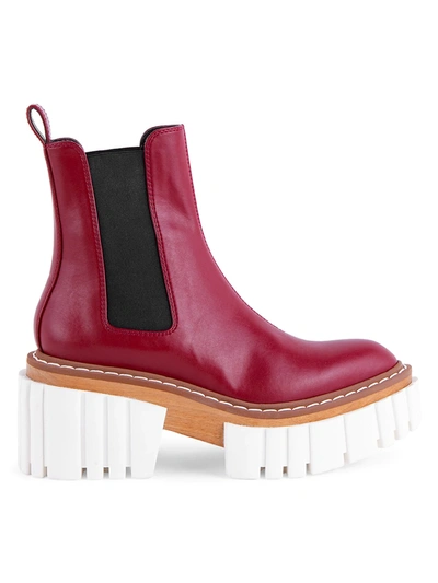 Stella Mccartney Emilie Faux-leather Platform Chelsea Boots In Ruby