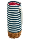 PICNIC TIME MALBEC STRIPE INSULATED CANVAS & WILLOW WINE BOTTLE BASKET,0400012458164