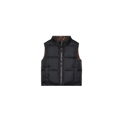 Fendi Kids' Reversible Gilet In Brown