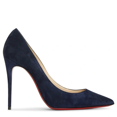Christian Louboutin Navy Suede Kate 100 Heels In Nocturne