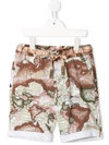 ALVIERO MARTINI MAP-PRINT TRACK SHORTS