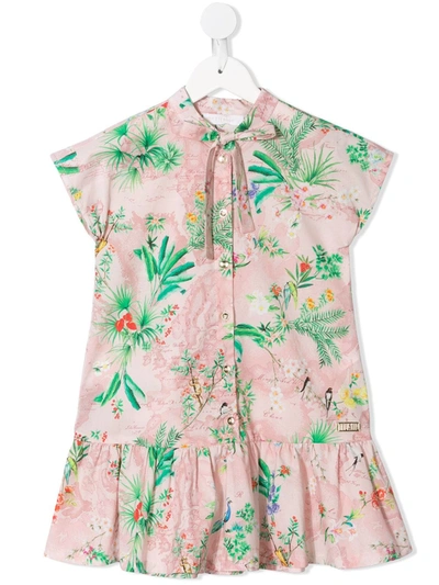 Alviero Martini Kids' Floral-print Dress In Pink