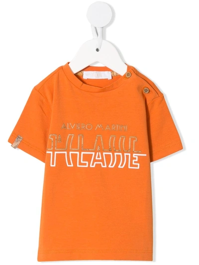 Alviero Martini Babies' Logo Print T-shirt In Orange