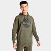 Timberland Men's Tree Logo Pullover Hoodie In Olive Green/black