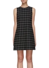 ALICE AND OLIVIA 'ELLIS' WINDOWPANE CHECKS MINI DRESS