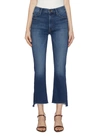Mother The Insider Frayed Step Hem Crop Jeans In Blue