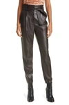 A.L.C COBEY PAPERBAG WAIST FAUX LEATHER PANTS,2PANT00571