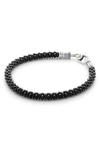 Lagos Black Caviar Ceramic Sterling Silver And 18k Gold Bracelet, 7.5 In Black
