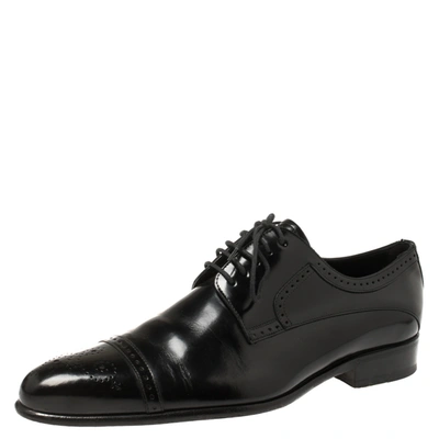 Pre-owned Dolce & Gabbana Black Leather Brogue Derby Size 42