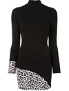 ALICE AND OLIVIA LEOPARD PRINT PANELLED BODYCON DRESS