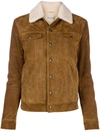 SAINT LAURENT SHEARLING-LINED SUEDE JACKET