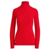 Ralph Lauren Ribbed Turtleneck Sweater In Lacquer Red