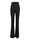ELISABETTA FRANCHI LOGO PATCH HIGH WAISTED TROUSERS