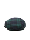 COMME DES GARÇONS SHIRT CHECKED PATTERN FLAT CAP IN GREEN