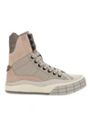 CHLOÉ LEATHER AND FABRIC HI-TOP trainers