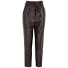 A.L.C COBEY BROWN TAPERED FAUX LEATHER TROUSERS,3940116