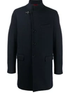 Fay Wool Single-breasted Coat In Blue